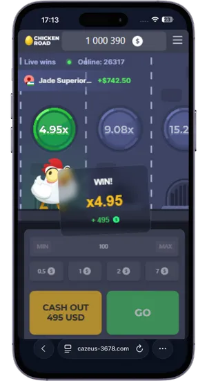 Cashout i zakończenie rundy w Chicken Road